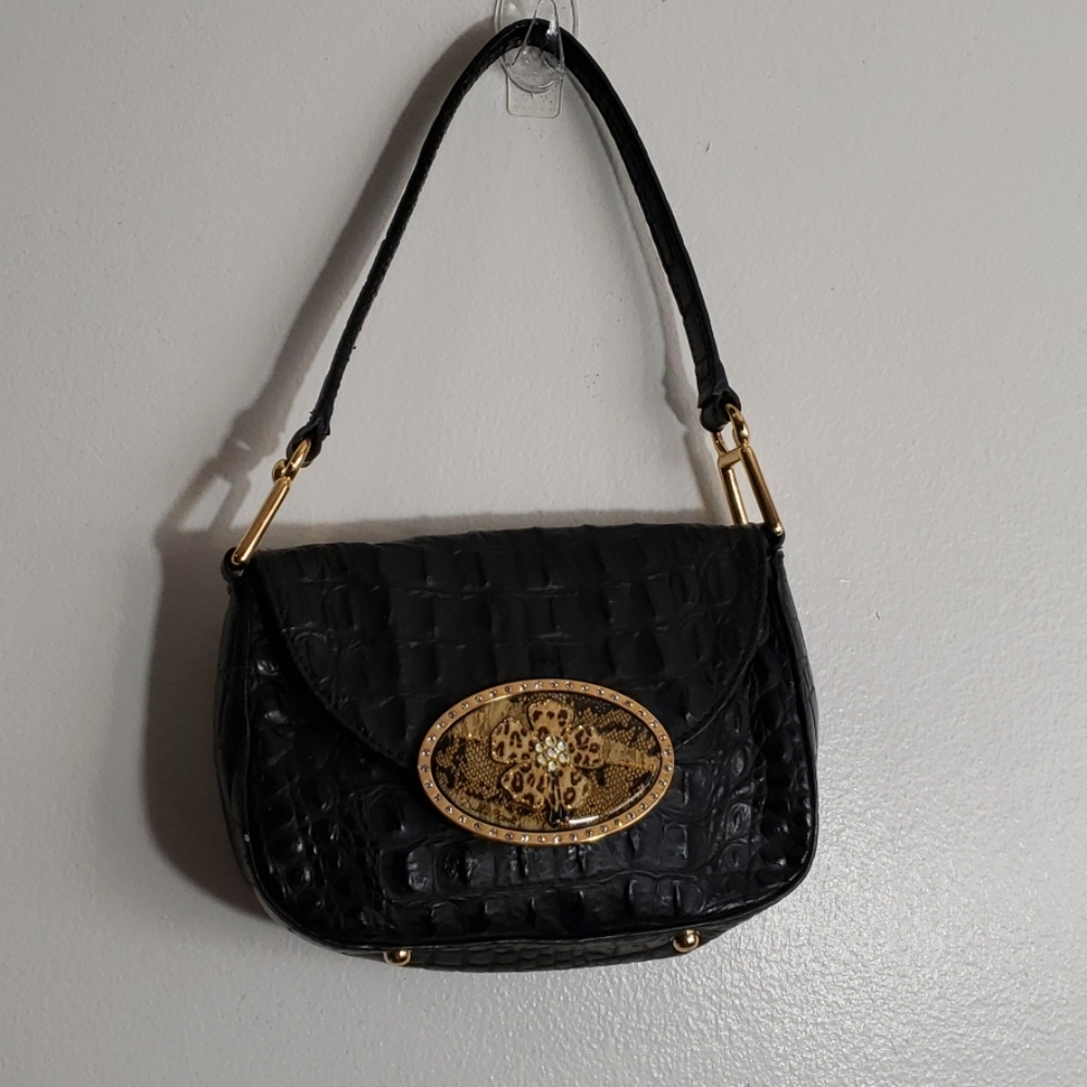 DEBBIE BROOKS CROC EMBOSSED LEATHER MINI BAG - Picture 4 of 9